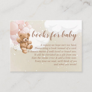 Carte D'accompagnement Ours en peluche avec ballons roses Livres pour car