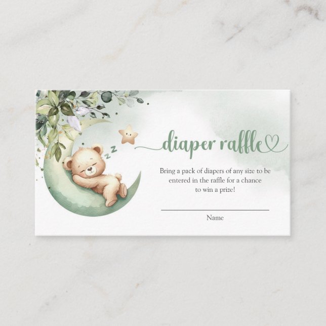 Carte D'accompagnement Ours en peluche d'aquarelle eucalyptus au-dessus d (Devant)