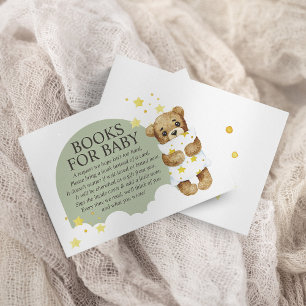 Carte D'accompagnement Ours en peluche Over The Moon vert sauge pour livr