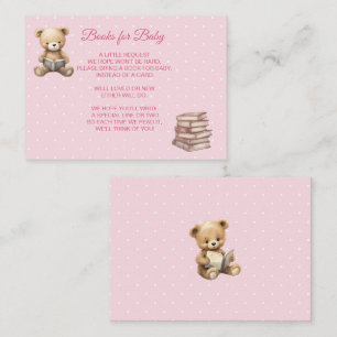 Carte D'accompagnement Ours en peluche rose pastel - Livres pour bébé 