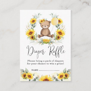 Carte D'accompagnement Ours en peluche tournesol Couronne florale Tirage 