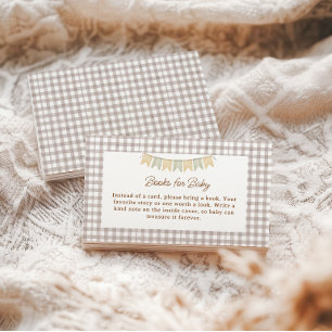 Carte D'accompagnement Ours Rustique Marron Gingham Livres pour Bébé