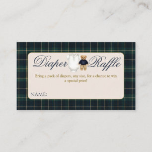 Carte D'accompagnement Ourson Luxueux à Carreaux Baby Shower Tirage au So