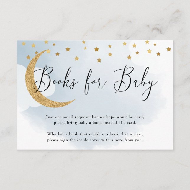 Carte D'accompagnement Over the Moon Blue Book Request, Livres pour bébé (Devant)