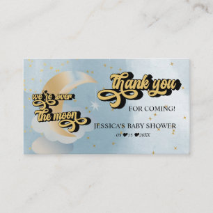 Carte D'accompagnement Over the Moon Star Baby Shower Remerciement In