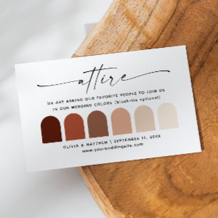 Carte D'accompagnement Palette de code vestimentaire en terracotta pour u