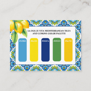 Carte D'accompagnement palette de couleurs de mariage bleu méditerranéen 