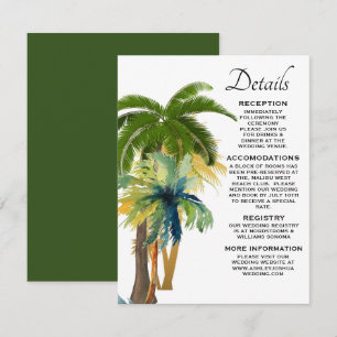 Carte D'accompagnement Palm Tree Beach Wedding