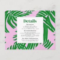 Palmier rose et vert Mariage de plage moderne