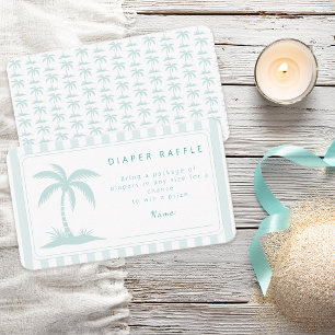 Carte D'accompagnement Palmiers et Tétines Baby Shower Jeu de Tirage au S