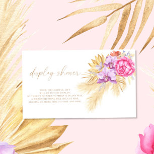 Carte D'accompagnement Pampas Floral Boho douche Display