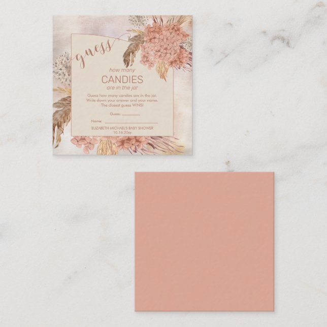 Carte D'accompagnement Pampas Grass Hydrangea Blooms | Les bonbons dans l (Devant / Derrière)