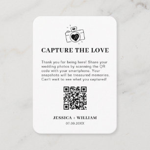 Carte D'accompagnement Panneau de code QR Capturez l'amour minimal