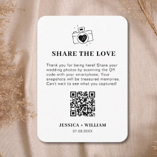 Carte D'accompagnement Panneau QR code Minimal Share the Love