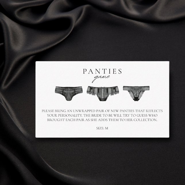 Carte D'accompagnement Panty Jeu Fête des mariées Bachelorette Lingerie (Créateur téléchargé)