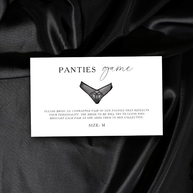 Carte D'accompagnement Panty Jeu Fête des mariées Bachelorette Lingerie (Créateur téléchargé)