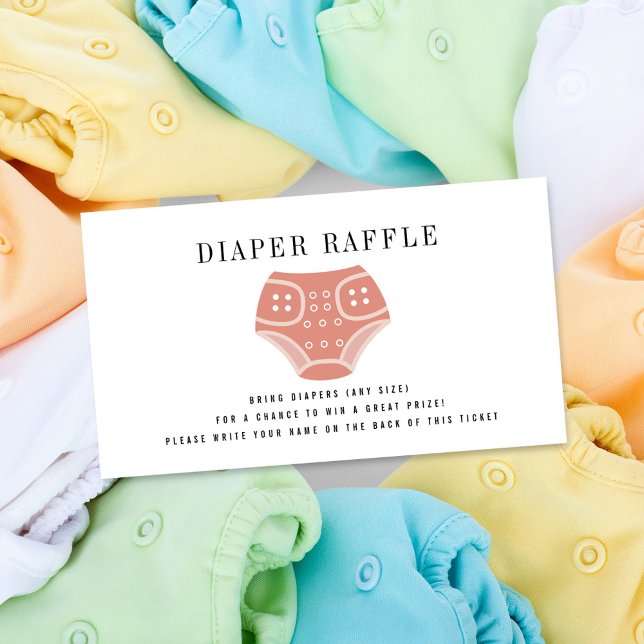 Carte D'accompagnement Papier à linge Pink Baby Diaper Raffle Enceinte vo (Créateur téléchargé)