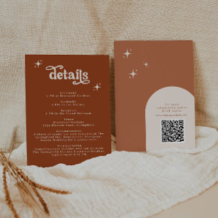Carte D'accompagnement Papier Mariage Rétro en terre cuite Boho