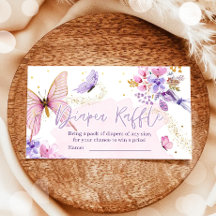 Papier papillon Raffle Baby shower floral