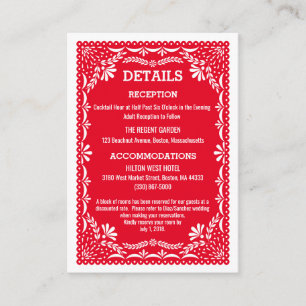 Carte D'accompagnement Papier Picado Colorful Mariage mexicain Détails