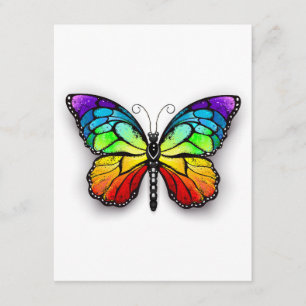 Carte D'accompagnement Papillon arc-en-ciel monarque