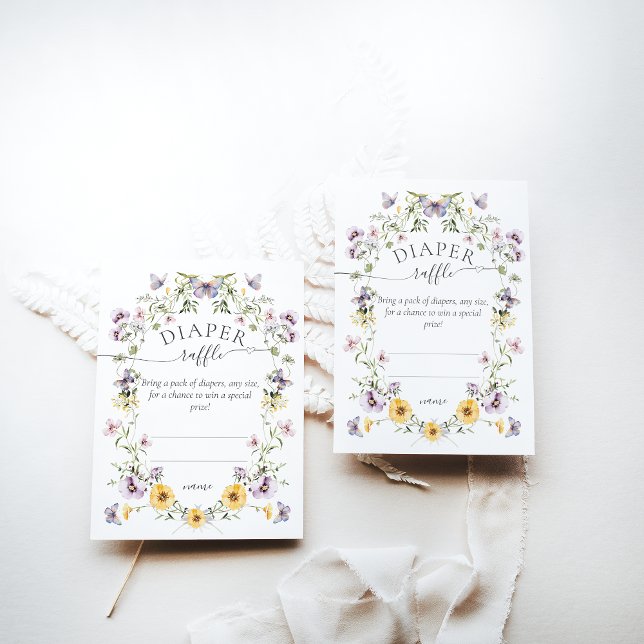 Carte D'accompagnement Papillon Baby shower Fleur sauvage Déchets Raffle (Créateur téléchargé)