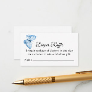 Carte D'accompagnement Papillon bleu, Baby shower garçon