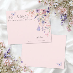 Carte D'accompagnement Papillon Floral Rose Pâle Mariage Conseils