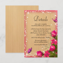 Papillon floral rose rustique en bois Détails du M