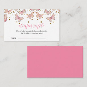 Carte D'accompagnement Papillon Rose & Or Carton de Tirage aux Couches