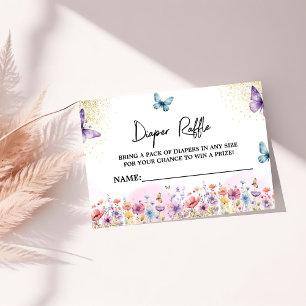 Carte D'accompagnement Papillon violet Baby shower Papillon Déchets Raff