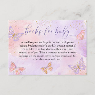 Carte D'accompagnement Papillons Baby showers Livres pour bébé
