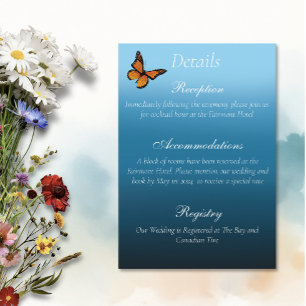Carte D'accompagnement Papillons Monarque Blue Ombre
