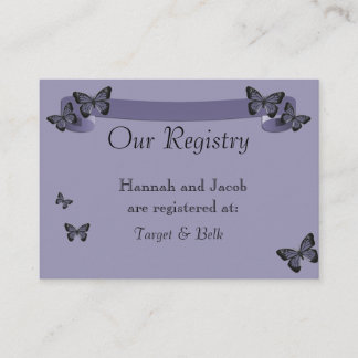 Carte D'accompagnement Papillons Violets