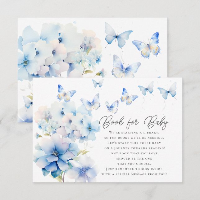 Carte D'accompagnement Papillons Whimsical Book for Baby Encape Card (Devant / Derrière)