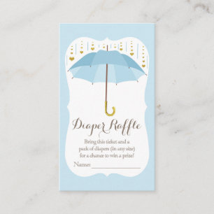 Carte D'accompagnement Parapluie Bébé saupoudrer Bleu Déchets Raffle Bill