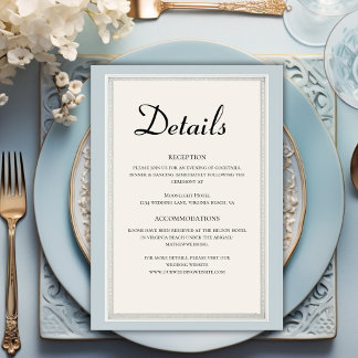 Carte D'accompagnement Paris Eiffel Tour Poudrière Bleu Mariage Détails