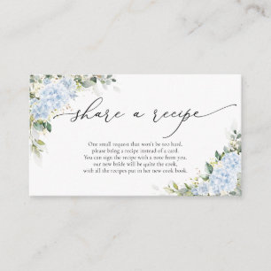 Carte D'accompagnement Partagez une recette de douche de mariée florale d