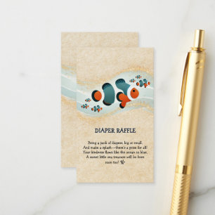 Carte D'accompagnement Parties scintillant artisanale Poisson clown Baby