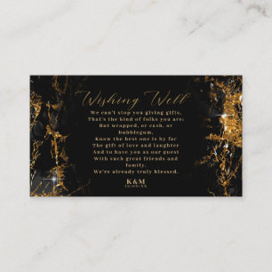 Carte D'accompagnement Parties scintillant en marbre Wishing well V3 Blac