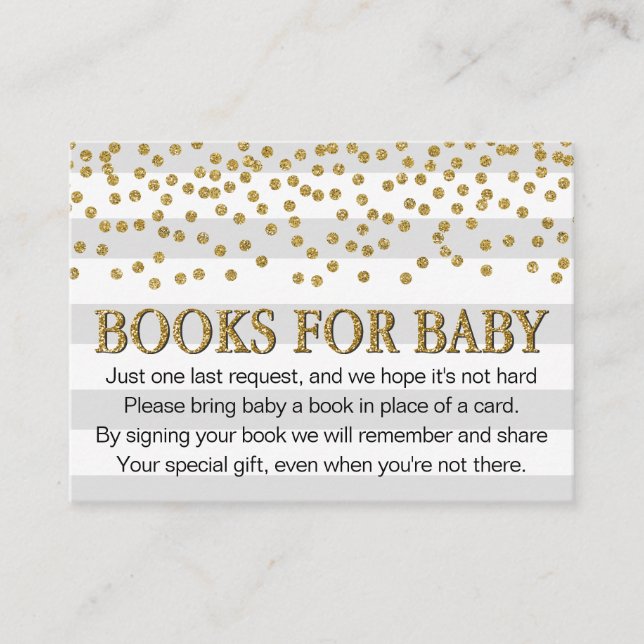 Carte D'accompagnement Parties scintillant en or gris Baby shower neutre  (Devant)
