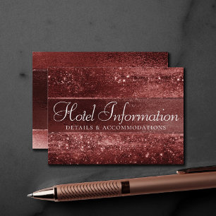 Carte D'accompagnement Parties scintillant rouge brillante   Hébergements