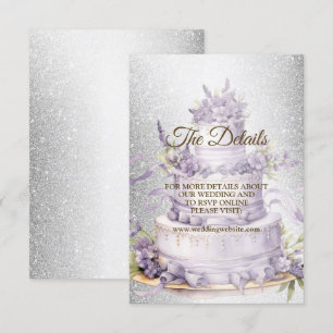 Carte D'accompagnement Party Cake Lavender Floral Élégant mariage