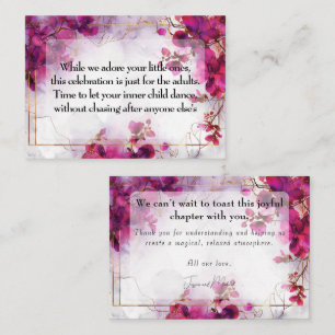 Carte D'accompagnement Pas d'enchantement Fuchsia pour enfants : Mariage