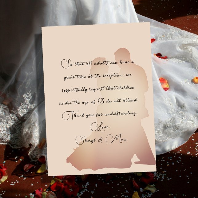 Carte D'accompagnement Pas d'enfants au Mariage Dancing Couple Enclôture (Créateur téléchargé)
