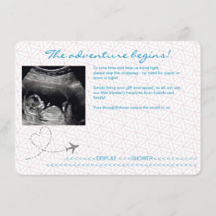 Carte D'accompagnement Passeport Globe Bleu Affichage Voyage Douche