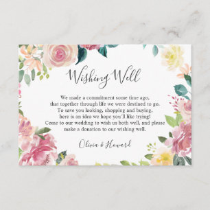 Carte d'accompagnement Pastel Blush Floral Wishing