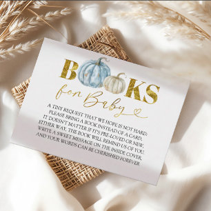 Carte D'accompagnement Pastel Boy Baby shower Citrouille Livres Pour Bébé