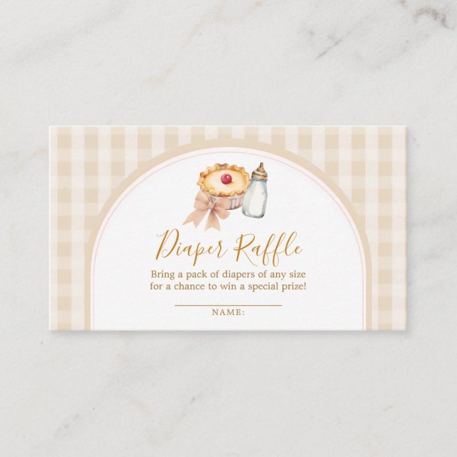 Carte D'accompagnement Pastel Cutie En vichy Baby shower Déchets Raffle (Devant)