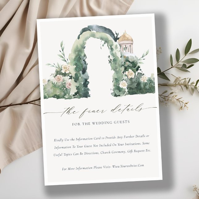Carte D'accompagnement Pastel Flora Garden Arch Botanique Mariage Détails (Créateur téléchargé)